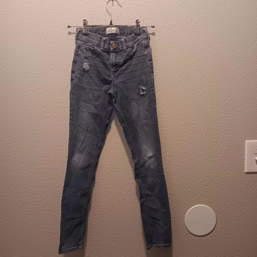 Distressed Blue Girls Jeans